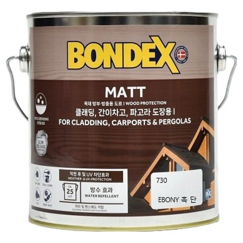 본덱스 방부 방충용 도료 730 흑단 2L, 1개