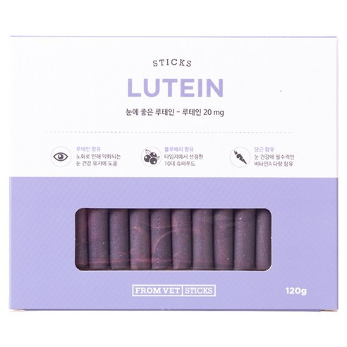 프롬벳 반려동물 순수스틱 루테인 영양제, 120g, 눈물개선/눈건강, 1개