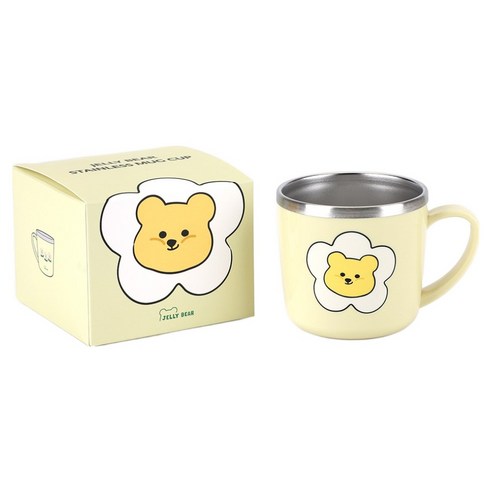 데일리라이크 젤리 베어 스텐 머그컵 260ml 젤리 플라워, 혼합색상, 1개