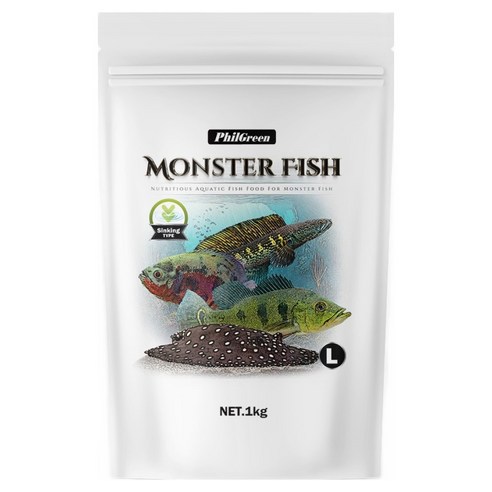 필그린 몬스터 피쉬 침강 대형어사료 L, 1kg, 1개
