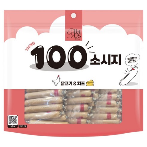 펫어스 강아지 백소시지 100p, 900g, 1개, 혼합맛(닭고기/치즈)