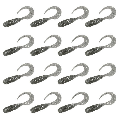 다미끼 M 그럽 쏘가리 배스 송어 웜 51mm, 007 SMOKE SILVER, 1g, 16개