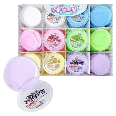 아가플러스 폭신 코튼 미니 슬라임, 혼합색상, 35g, 24개