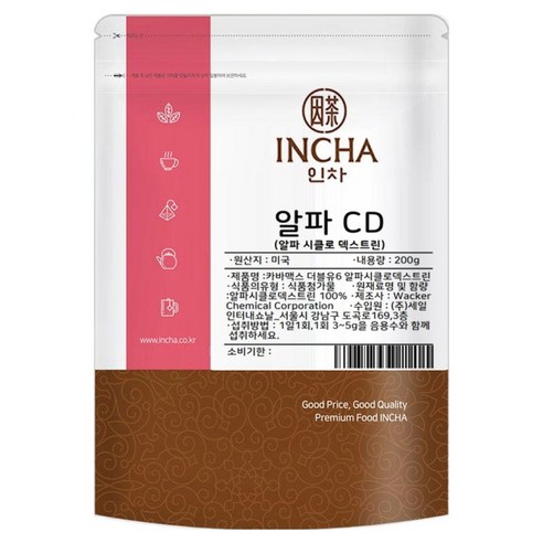 '인차 알파 CD 알파 시클로 덱스트린 분말, 200g, 1개' 최저가 검색, 최저가 19,500원 - 할인 알림