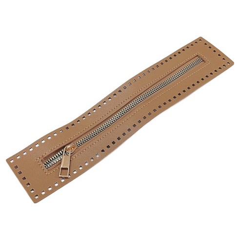 코히모 가방 DIY 가죽 지퍼 27cm 5W0466, 1개, 카멜