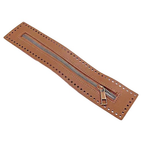 코히모 가방 DIY 가죽 지퍼 27cm 5W0466, 1개, 라이트 브라운