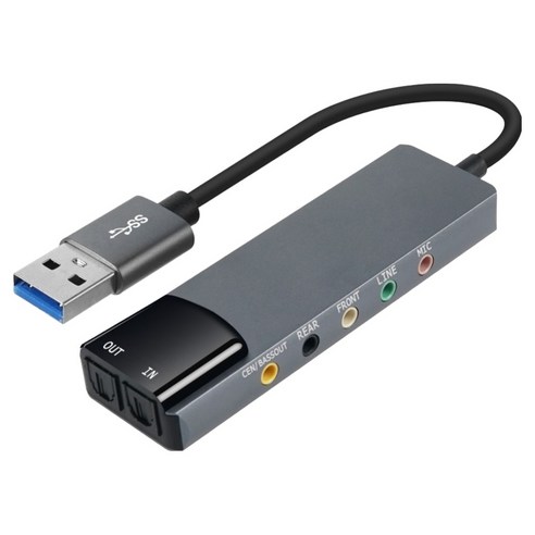 컴스 멀티 5.1채널 USB 오디오 사운드 카드 7.1CH 지원 SPDIF, 1개, BF476