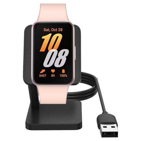 스페이스쉴드 갤럭시 핏3 호환 테크아트 거치 스탠드 충전 크래들 USB-A타입 1m, 블랙, 1개