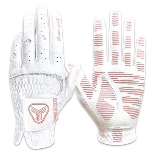투어골프 여성용 파워그립 골프장갑 양손용 세트, 베이비핑크, 1세트
