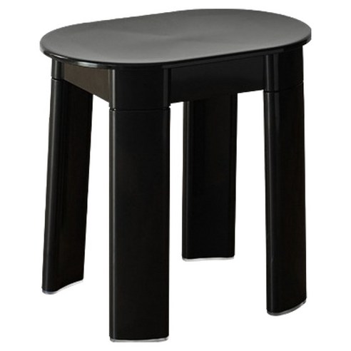 라라하우스 일립스 플라스틱 컬러 스툴, 블랙, 1개