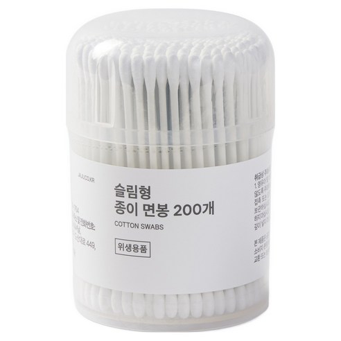JAJU 슬림형 종이 면봉, 1개, 200개입