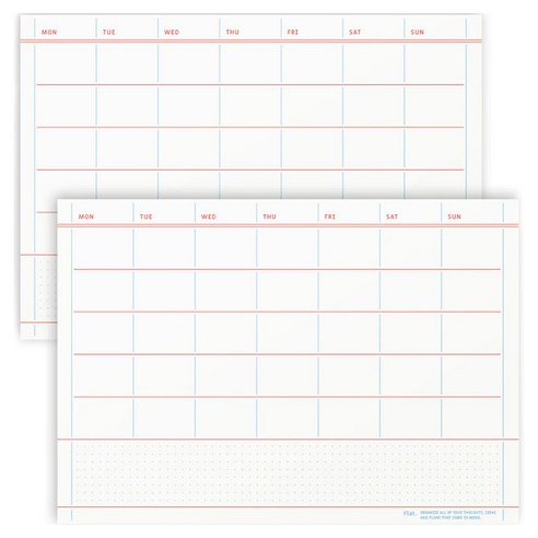 페이퍼리안 플랫 노트패드 A5, Monthly Plan, 60매, 2개