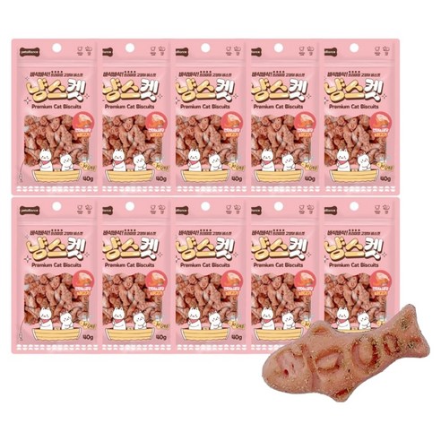 냥스켓 고양이 비스켓, 10개, 40g, 연어&새우&닭고기