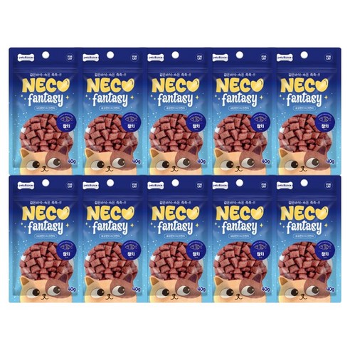 네코판타지 고양이 크런치 간식, 참치, 40g, 10개