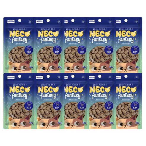 네코판타지 고양이 크런치 간식, 닭고기, 40g, 10개