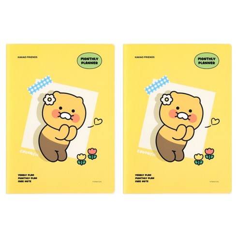 카카오프렌즈 세이치즈 A5 먼슬리 플래너, 춘식이, 2개
