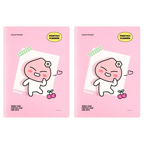 카카오프렌즈 세이치즈 A5 먼슬리 플래너, 어피치, 2개