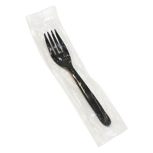 이로울생활 일회용 포크 블랙 개별포장, 100개입, 1개