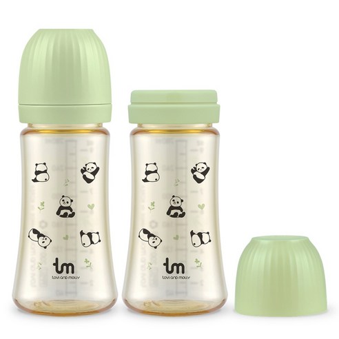 토비앤몰리 PPSU 포포 트윈젖병, 그린, 280ml, 2개