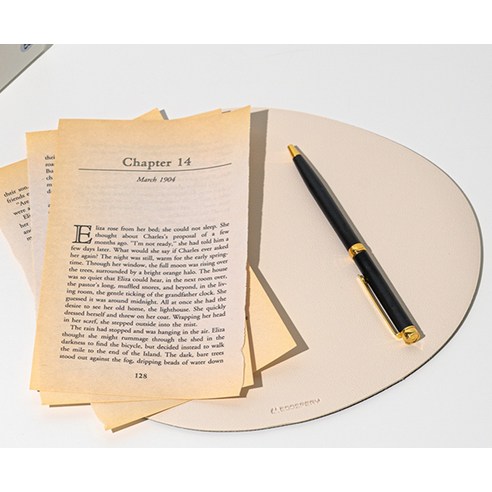 구스페리 논슬립 라운드 가죽 마우스 패드 이미지 2