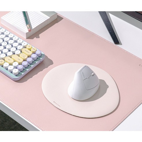 구스페리 논슬립 라운드 가죽 마우스 패드 이미지 3