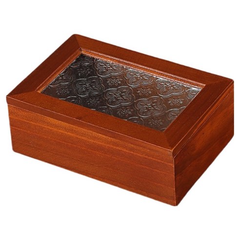 썬앤드림 클래식 우드 수납함 티백 보관함 17.5 x 11.5 x 6.5 cm, 소나무 소형, 1개