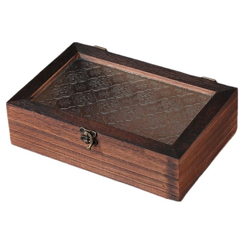 썬앤드림 클래식 우드 수납함 티백 보관함 24 x 15.5 x 6.5 cm, 오동나무 중형, 1개