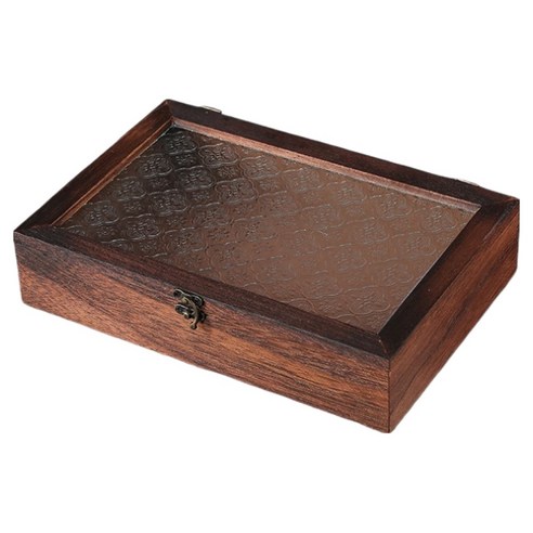 썬앤드림 클래식 우드 수납함 티백 보관함 29.5 x 20 x 6.5 cm, 오동나무 대형, 1개