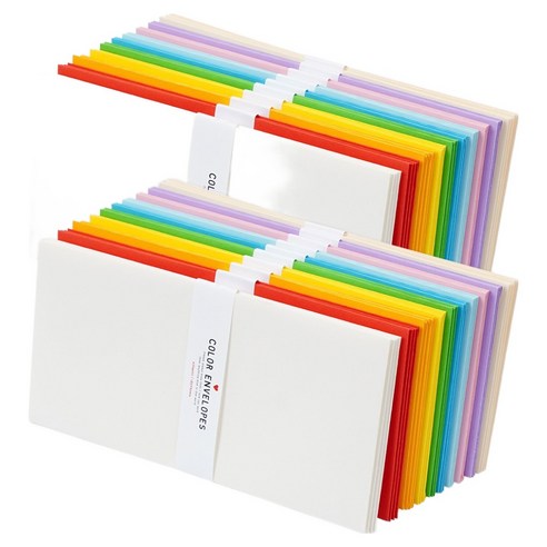 포포팬시 심플 컬러 편지봉투 가로형 10종 x 4p 세트, 혼합색상, 2세트