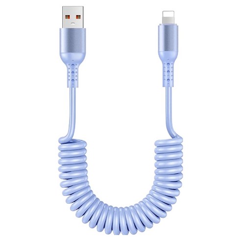 케이스틱 코일 스프링 100w A타입-8핀 고속충전 케이블, 퍼플, 1개, 1.5m
