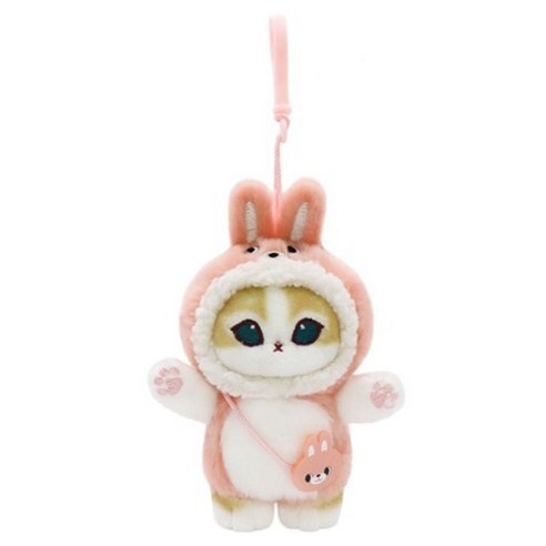 모후샌드 동물 코스튬 인형 키링, 9cm, 토끼, 1개
