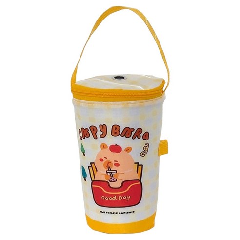 뷰레이터닷컴 랑티 보온보냉 물병가방, 옐로우 + 카피바라, 1개