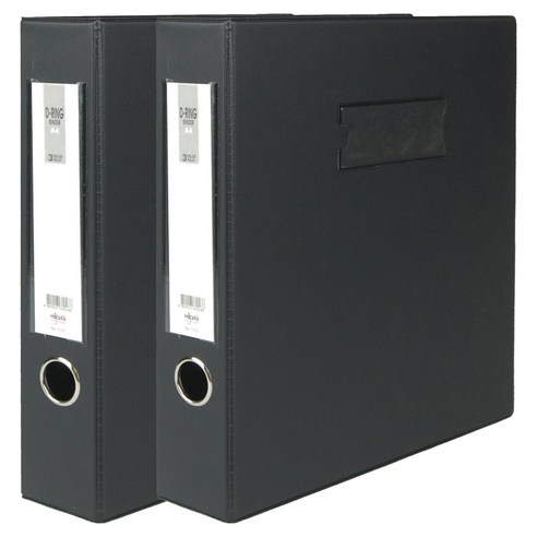 마이다스 PVC 고주파 D링 A4 바인더 3공 5cm, 흑색, 2개 흑색, 2개