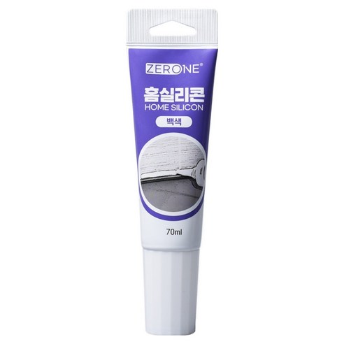 ZERONE 백색 짜서 쓰는 튜브형 홈실리콘 70ml Z1-132W, 1개