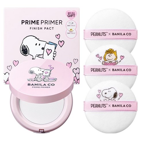 바닐라코 스누피에디션 프라임 프라이머 피니쉬 팩트 6.5g + 퍼프 2p 세트, 투명, 1개