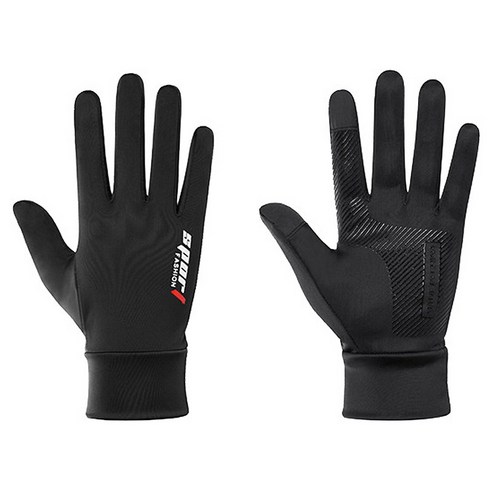 바코젤 남성용 터치 스포츠 등산 미끄럼방지 장갑 양손 세트, 블랙, 1세트