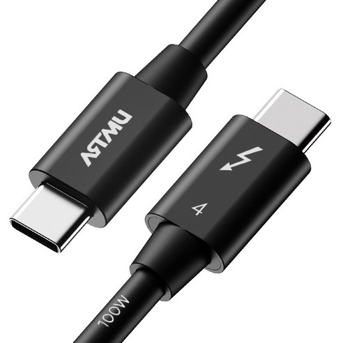 아트뮤 인텔 썬더볼트4 100W 40Gbps 케이블 블랙, 1개, 1m