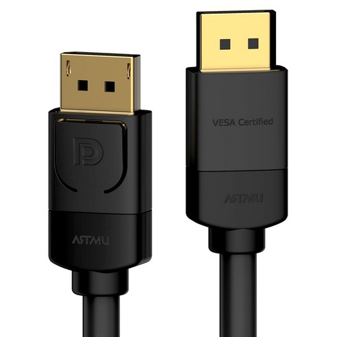 아트뮤 VESA 인증 DP to DP 1.4 8K DisplayPort 케이블 버튼 블랙 2m 1개