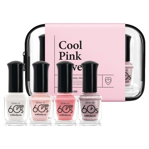 위드샨 60초 건조 쿨핑럽 매니큐어 9ml x 4종 세트, 벚꽃시럽, 페어리시..., 1개