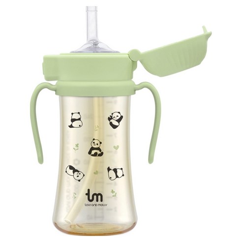 토비앤몰리 PPSU 포포 원터치락 빨대컵, 280ml, 1개, 그린
