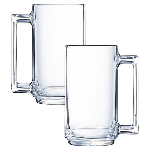 루미낙 피트니스 글래스 머그 400ml, 투명, 2개