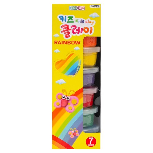 키즈 클레이 레인보우 클레이 7종, 혼합색상, 140g, 1세트