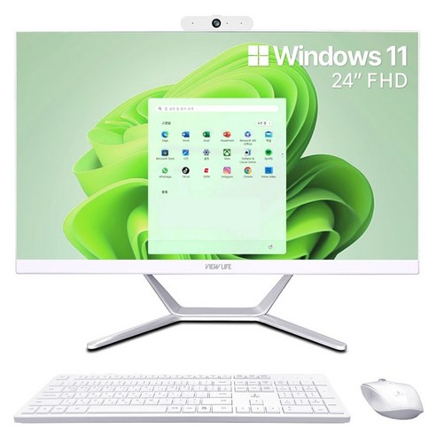 뷰라이프 2024 AIO 24 코어i5 인텔 13세대 + 무선 키보드 + 마우스 세트, WHITE, 16GB, 256GB, WIN11 Pro, AP-238TC