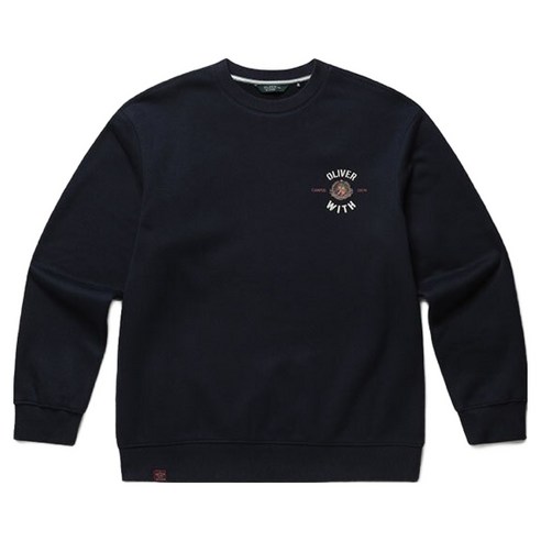 올젠 남성용 원포인트 기모 맨투맨 ZMD4TR1301 90 | 네이비