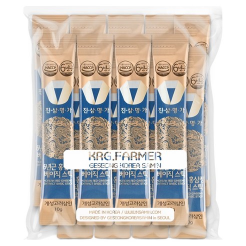 개성고려삼인 진삼명가 6년근 홍삼정 베이직 스틱 벌크팩 30p, 10g, 1개