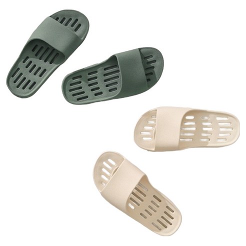 샤바스 부드러운 플랫 물빠짐 욕실화 2종