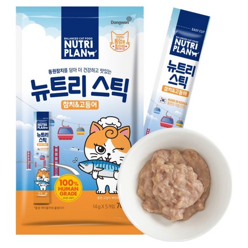 동원뉴트리플랜 고양이 뉴트리 스틱, 혼합맛(참치/고등어) × 70g × 1개
