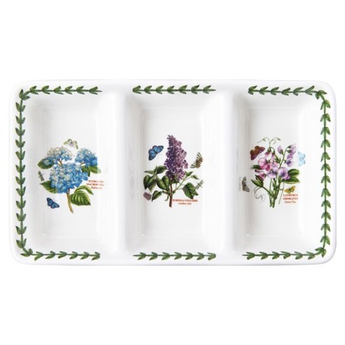 포트메리온 보타닉가든 오브롱 삼절 접시 소 25.5 x 14.5 x 3.9 cm, 랜덤발송, 1개