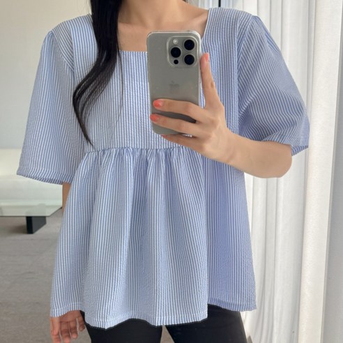 봉봉스토리 체시스 뒷리본끈 임산부 티셔츠