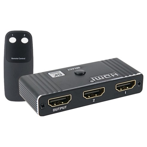 컴스 HDMI 양방향 스위치 분배기 8K 60Hz + 수동 전환 리모컨, 1세트, OU429